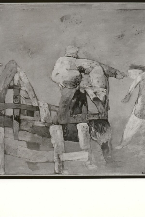 Vlasta Baránková, Vyhnání z ráje, 1992, olej, 115×120, foto: Alena Urbánková